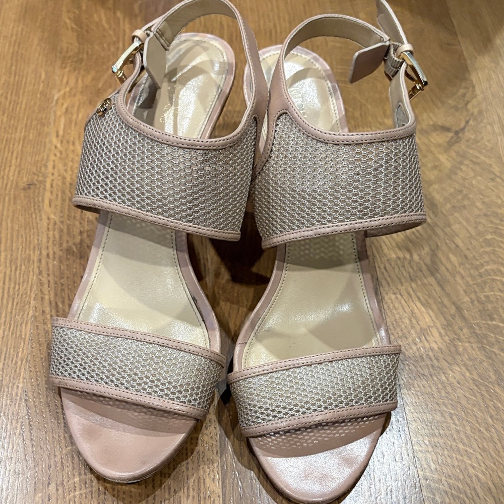 Michael Kors Tan and Silver Heels